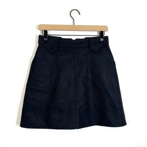 Orla Kiely Charcoal Gray Felted Mini Skirt Wool Blend Size 4